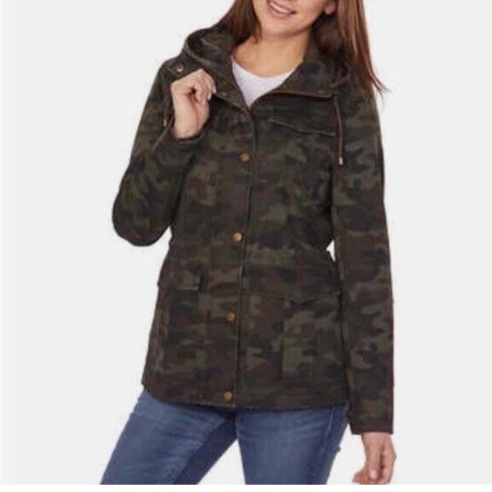 Lucky Brand Women's Green Camouflage Utility Jacket